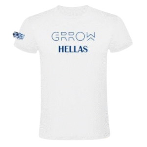GRROW COTTON T-SHIRT UNISEX “GRROW HELLAS” ΛΕΥΚΟ